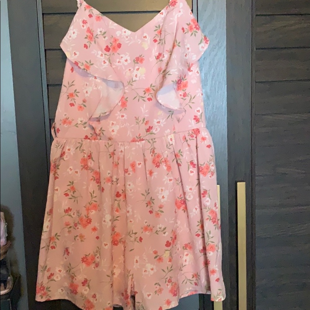 Forever 21 Light pink flower romper